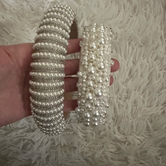 2 Pearl-Embellished Headbands - Picture 3 of 6
